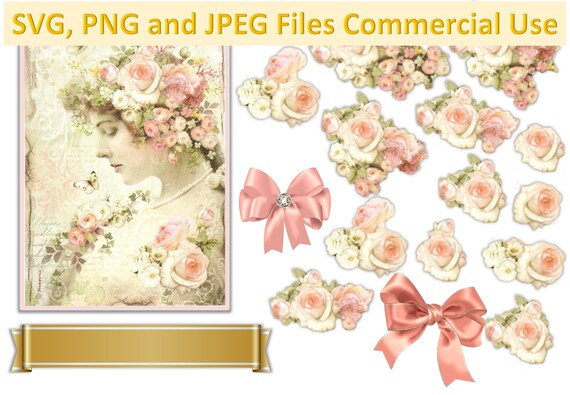 Download Vintage Flower Girl Collage Sheet Jpeg Printable Png And Svg Etsy