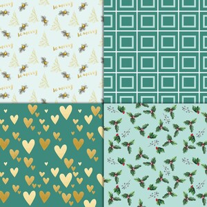 Printable Christmas Backgrounds With FREE Ephemera. JPEG PDF - Etsy Canada