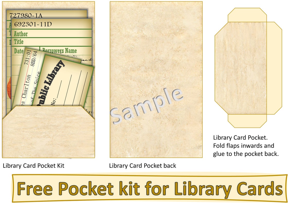 Printable Vintage Library Card Ephemera for Journals | Etsy UK