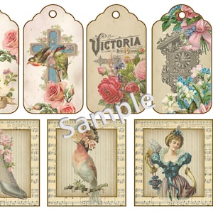 Victorian Shabby Chic Journal Kit Backgrounds, Ephemera, Pockets. JPEG ...