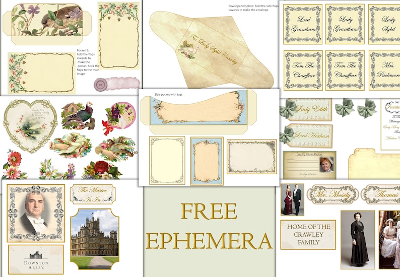 Downton Abbey Themed Printable Journal Kit with Free Ephemera | Etsy