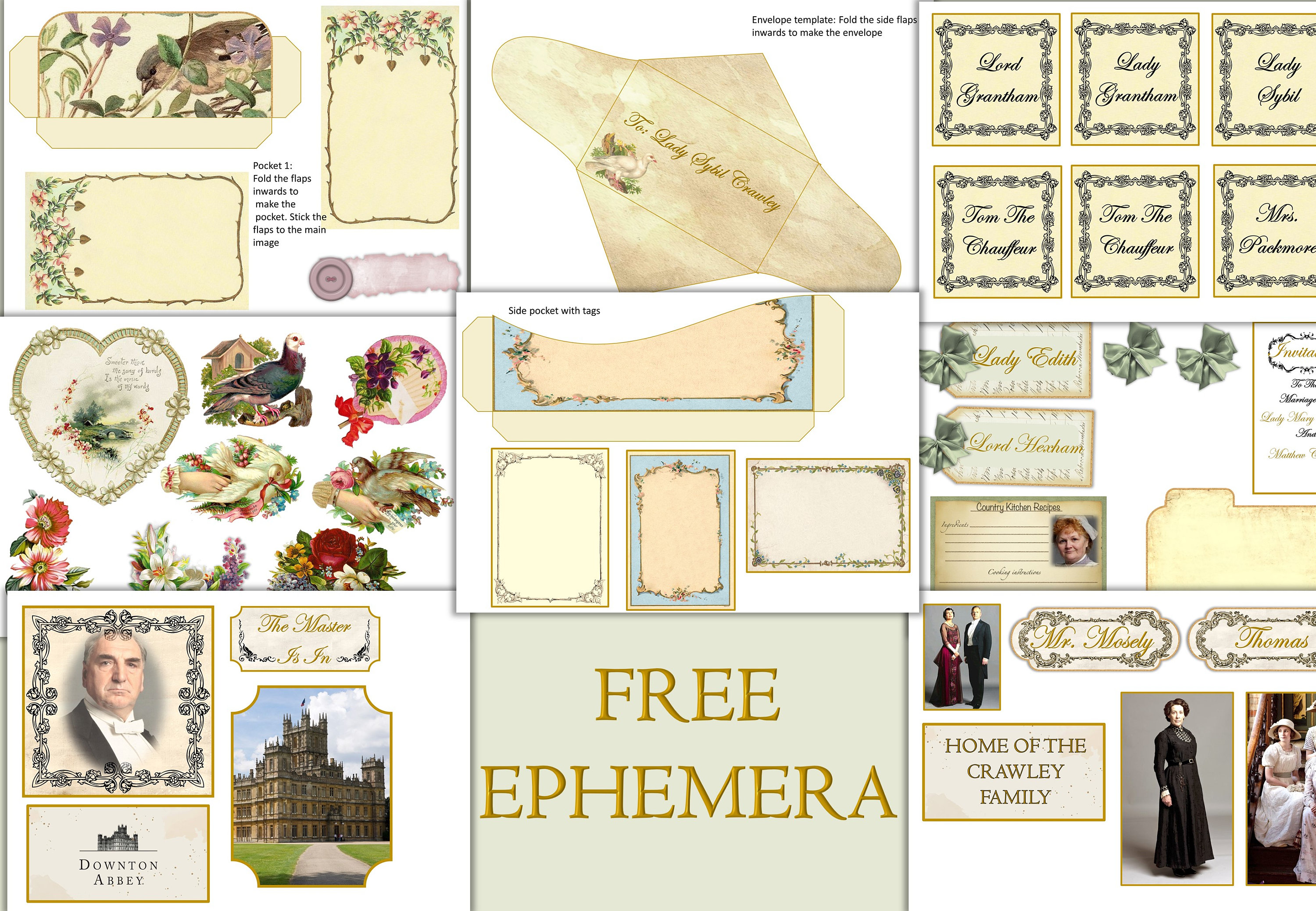 Downton Abbey Themed Printable Journal Kit with Free Ephemera | Etsy