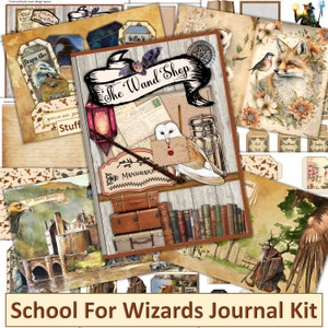 School For Wizards Journal Notebook Kit Printable JPEGS and PDF