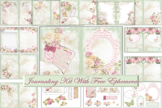 Printable Journal Kit. Vintage Shabby Shabby chic pillows | Etsy