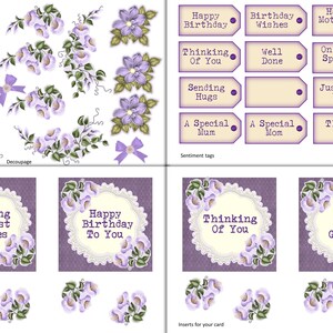 Printable Card Making Kit. Various Sentiment Tags, With Envelope and ...
