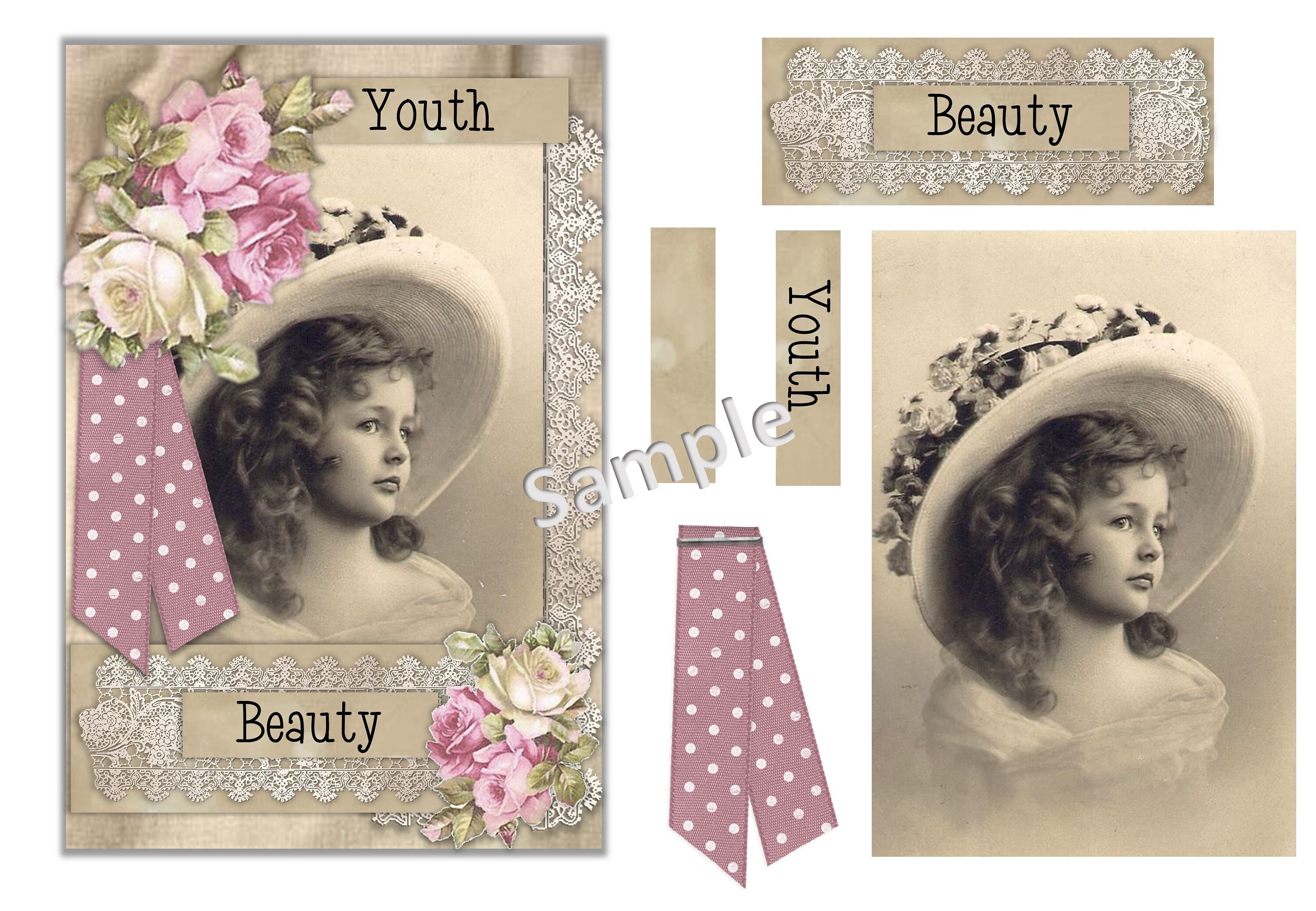 Printable Vintage Journal Cover Kit or Page Kit Card Front. Etsy UK