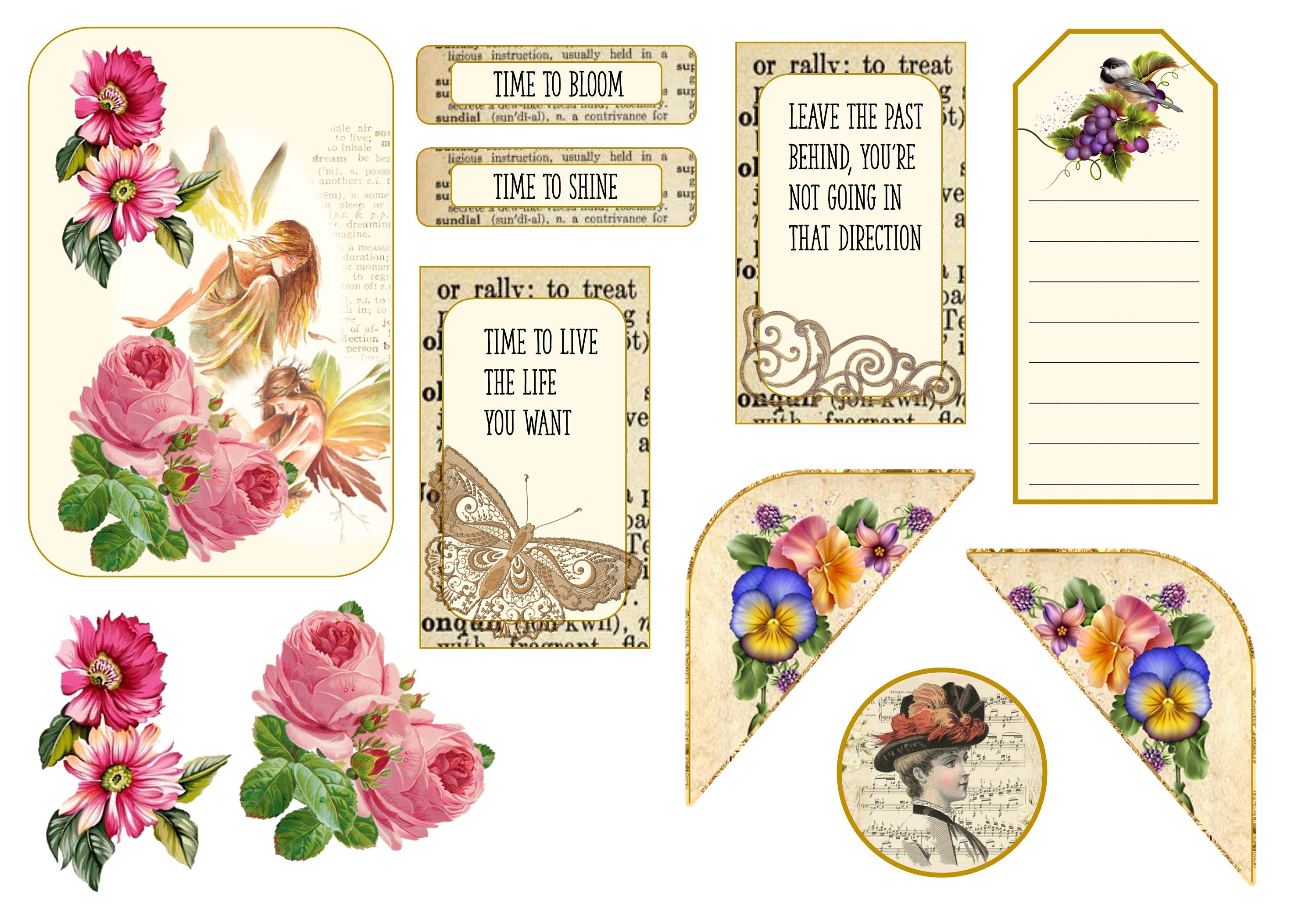 Printable Pocket Journal Kit. 16 Pages With Free Ephemera. - Etsy UK