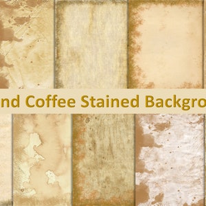 10 Vintage, Distressed, Grunge, Tea Stained Backgrounds (8.5 x 11 inch) JPEG. Ideal for journal pages