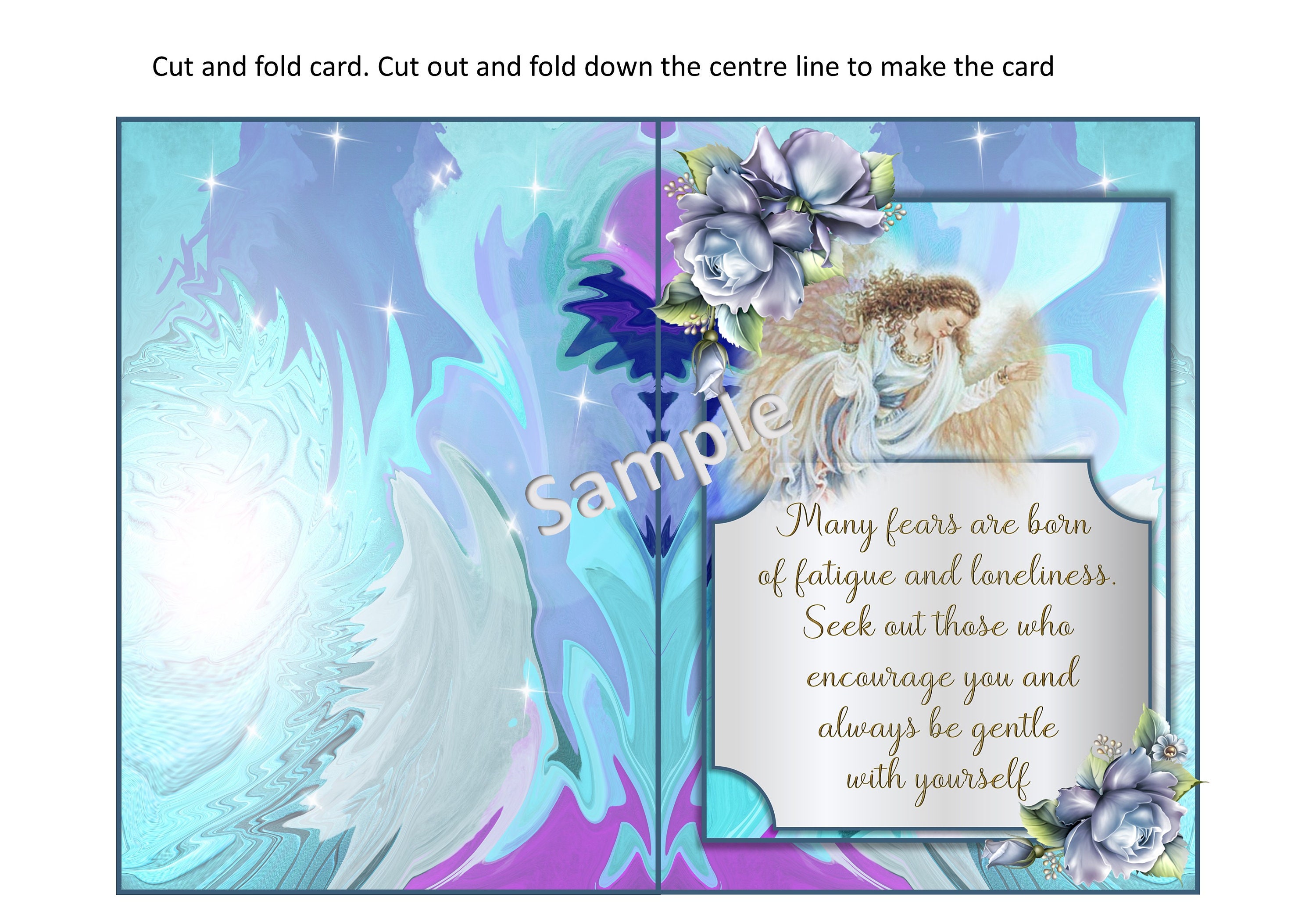 Printable Spiritual Greeting Cards With Envelopes. Cut and Etsy UK