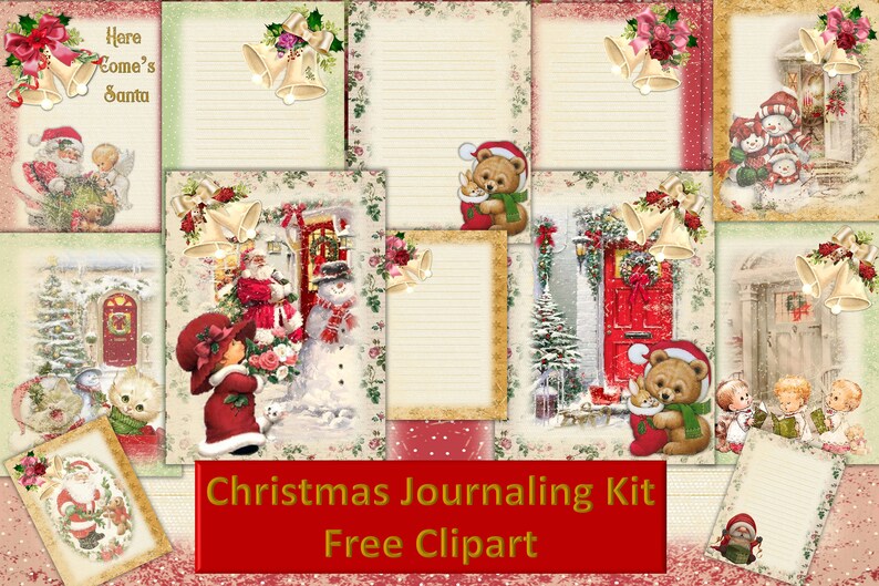 Printable Christmas Fireside Journal Kit With Free Clipart. Etsy UK