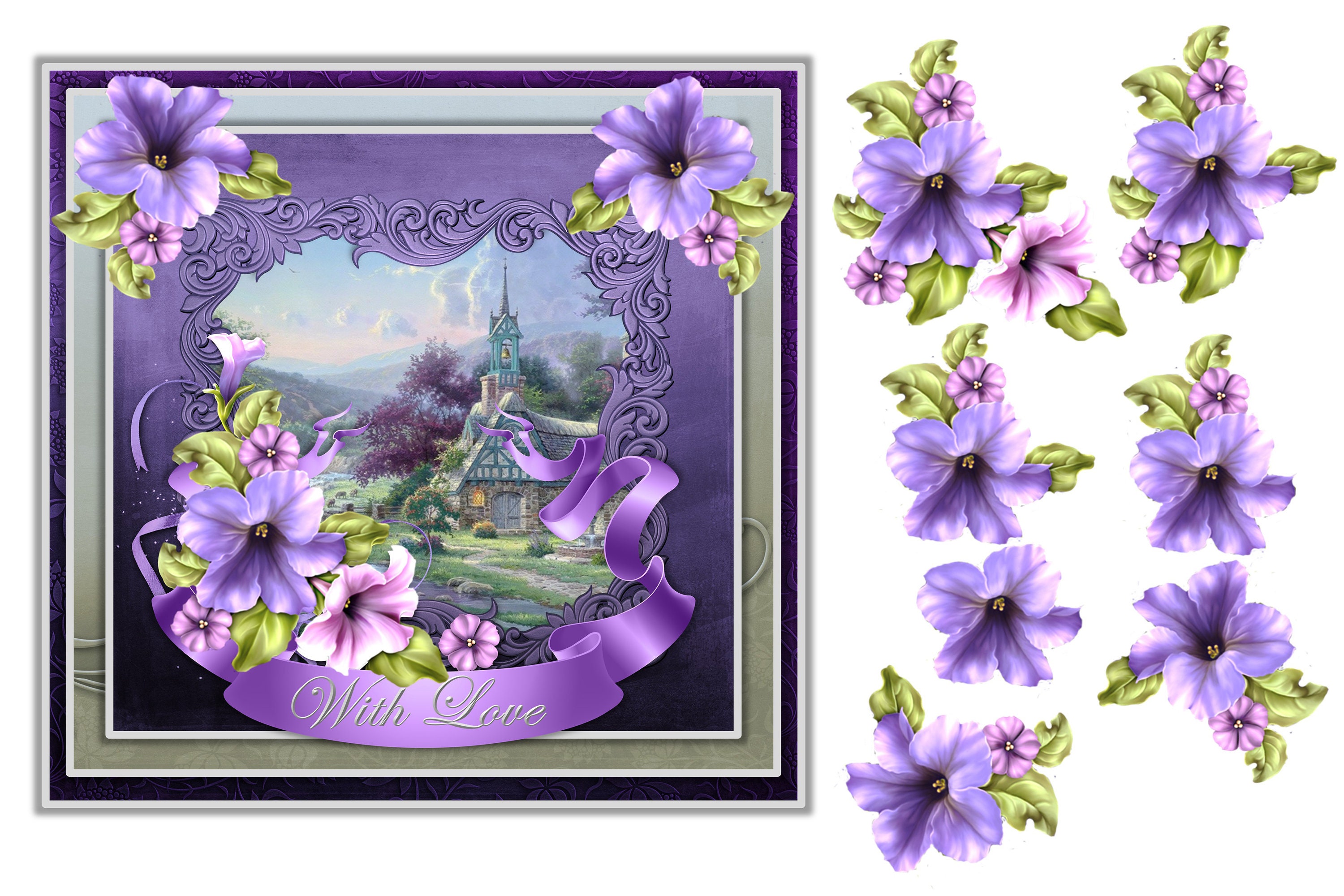 Card Making Decoupage Kit. Printable JPEG and Free Clipart Etsy UK