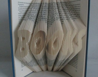 folded book "BOOKS" as a gift, e.B. for birthday/Christmas/for book lovers, or as decoration on the bookshelf