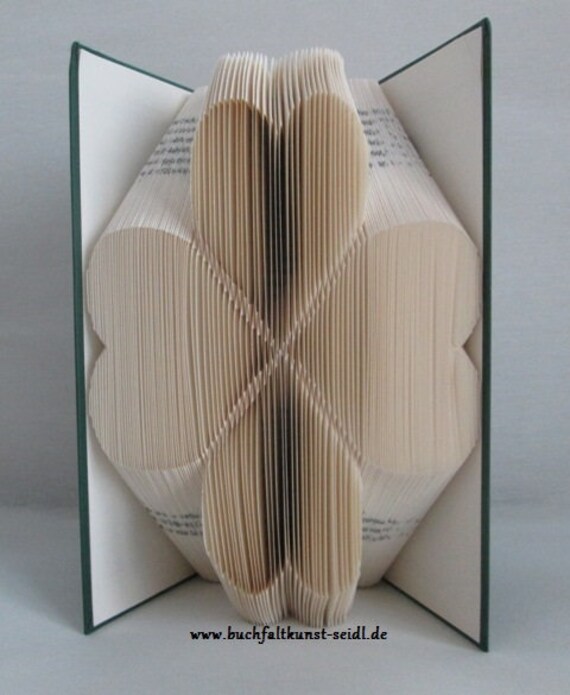 Gefaltetes Buch Gluckskleeblatt Als Geschenk Z B Etsy