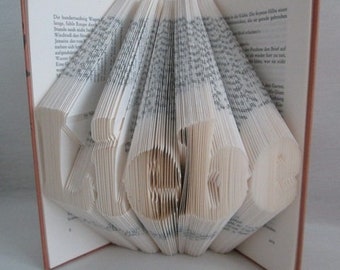 folded book "Love" as a gift, e.g. for wedding/anniversary/Valentine's Day/birthday/Christmas, or as decoration