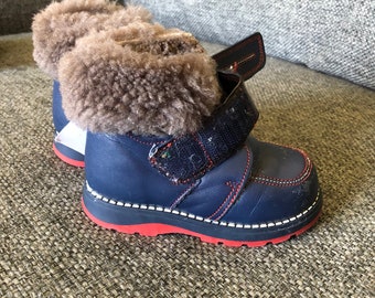 Blue and Red Unisex Boots Size