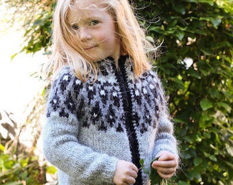 Children's Cardigan, Handknitted from pure wool.