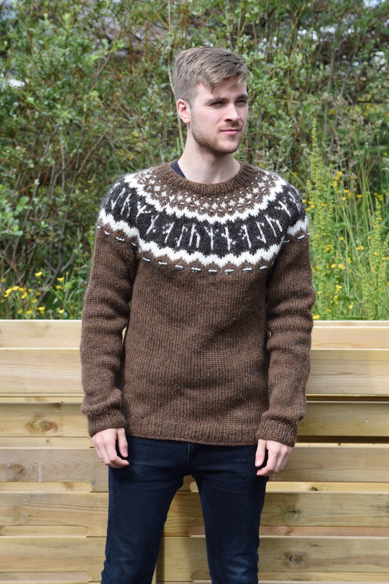 Icelandic sweater with Rune pattern image 1