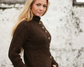 Cardigan, Handknitted from pure Icelandic wool.