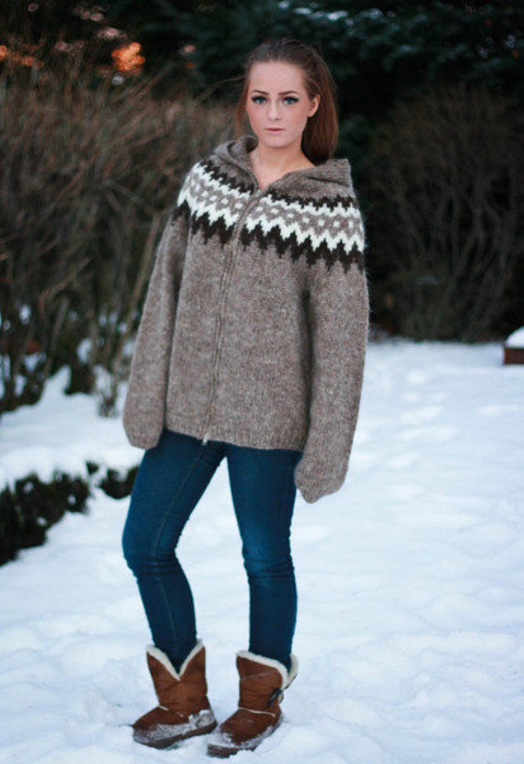 Cardigan Handknitted From Pure Wool. - Etsy