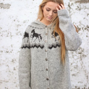 Cardigan, Handknitted from pure Icelandic wool. image 3