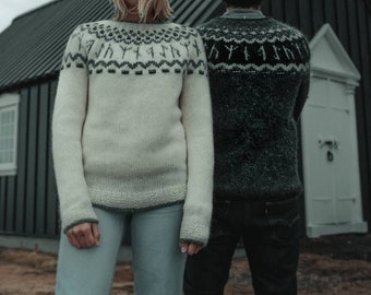 Icelandic sweater with Rune pattern