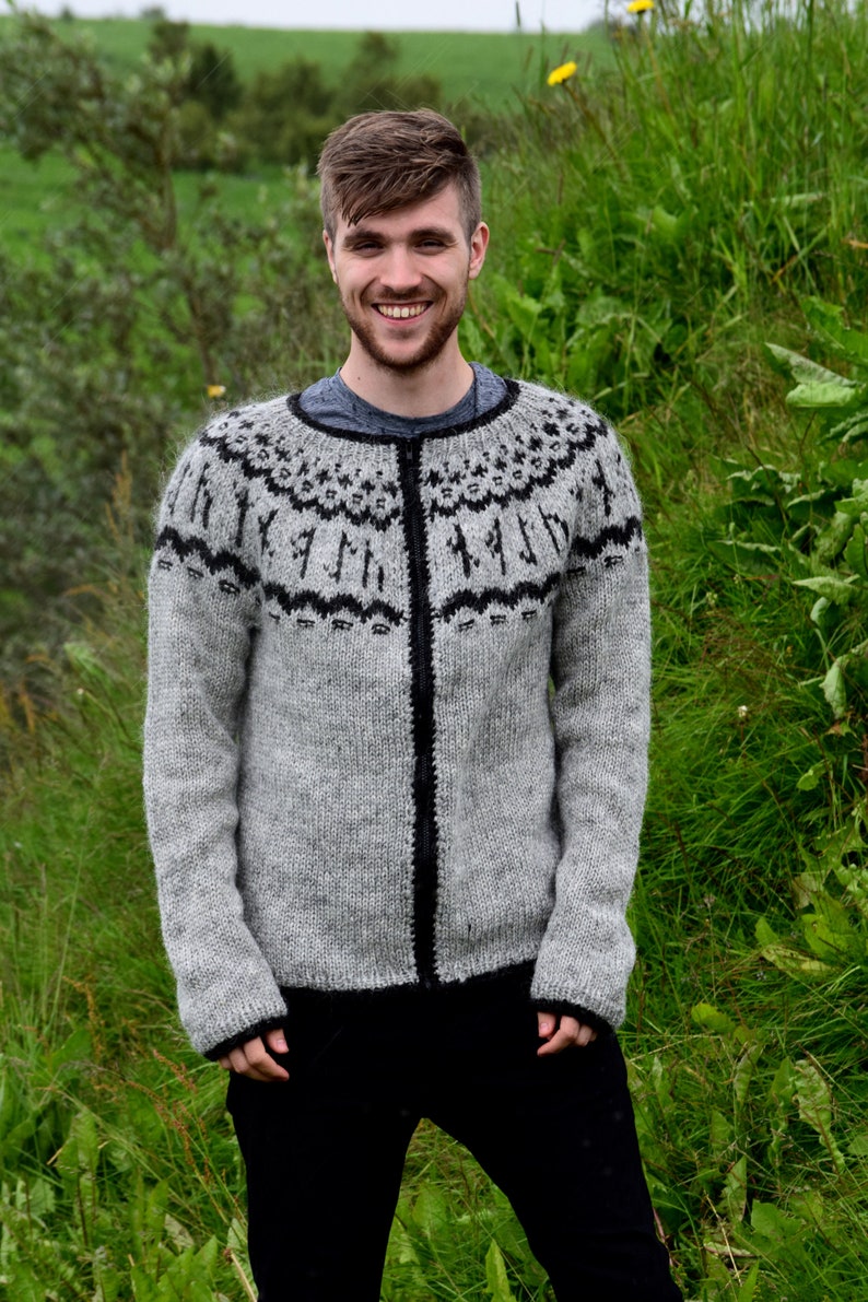 Icelandic sweater with Rune pattern image 3