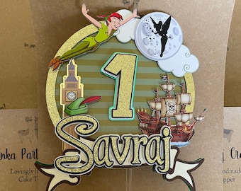 Neverland Cake topper | Handmade Peter Pan decoration | personalised | Party decor | Cake decoration | Keepsake