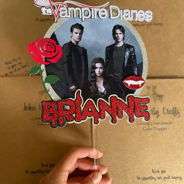 Vampire Diaries cake topper | Vampire diaries cake decoration | Vampire Diaries birthday party | Handmade and personalised | Cake topper