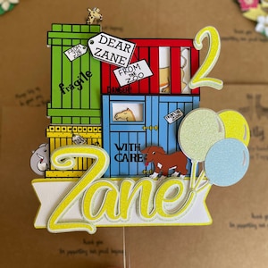 Decorazione per torta con animali dello zoo / Decorazione per torta con libri per bambini / Decorazione per torta / Decorazione per torta di compleanno fatta a mano e personalizzata / Zoo