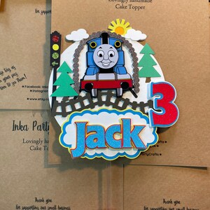Decorazione per torta ispirata a Thomas The Tank Engine / Decorazione per torta Thomas / Decorazione per festa di compleanno / Fatta a mano / Personalizzata / 3D / Ricordo