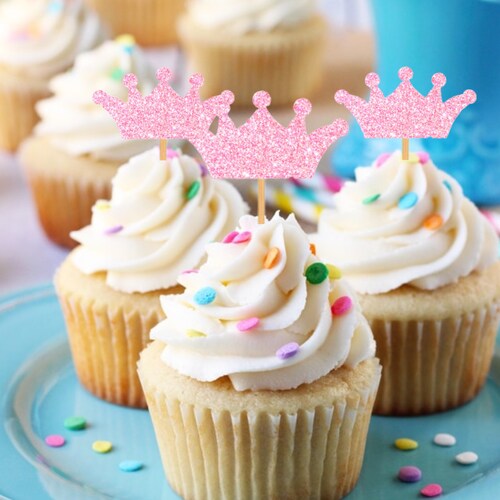 Crown Cupcake Toppers Prince Princess Cupcake Topper First Etsy UK
