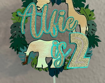Wild one cake topper | Two Wild cake decoration | Jungle Animals cake decoration | Jungle Safari decorations | Birthday Party | Handmade |