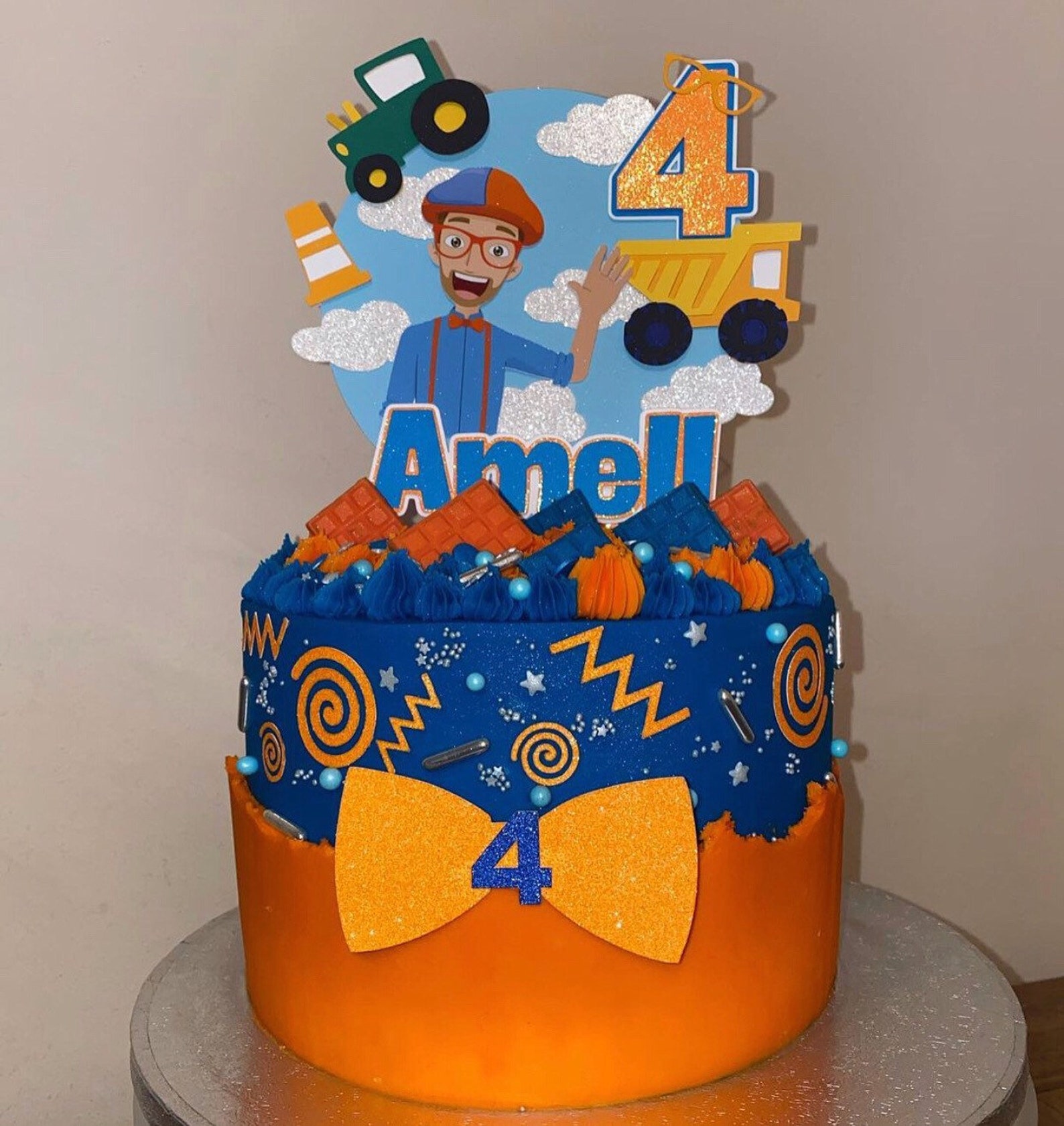 Blippi inspired cake topper Blippi cake topper Blippi Etsy
