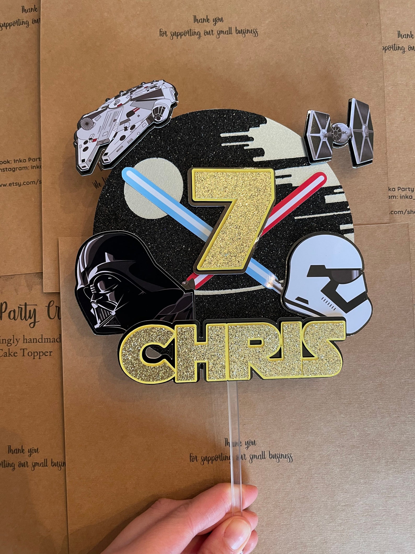 Star Wars inspired Cake topper Handmade Star Wars Cake Etsy