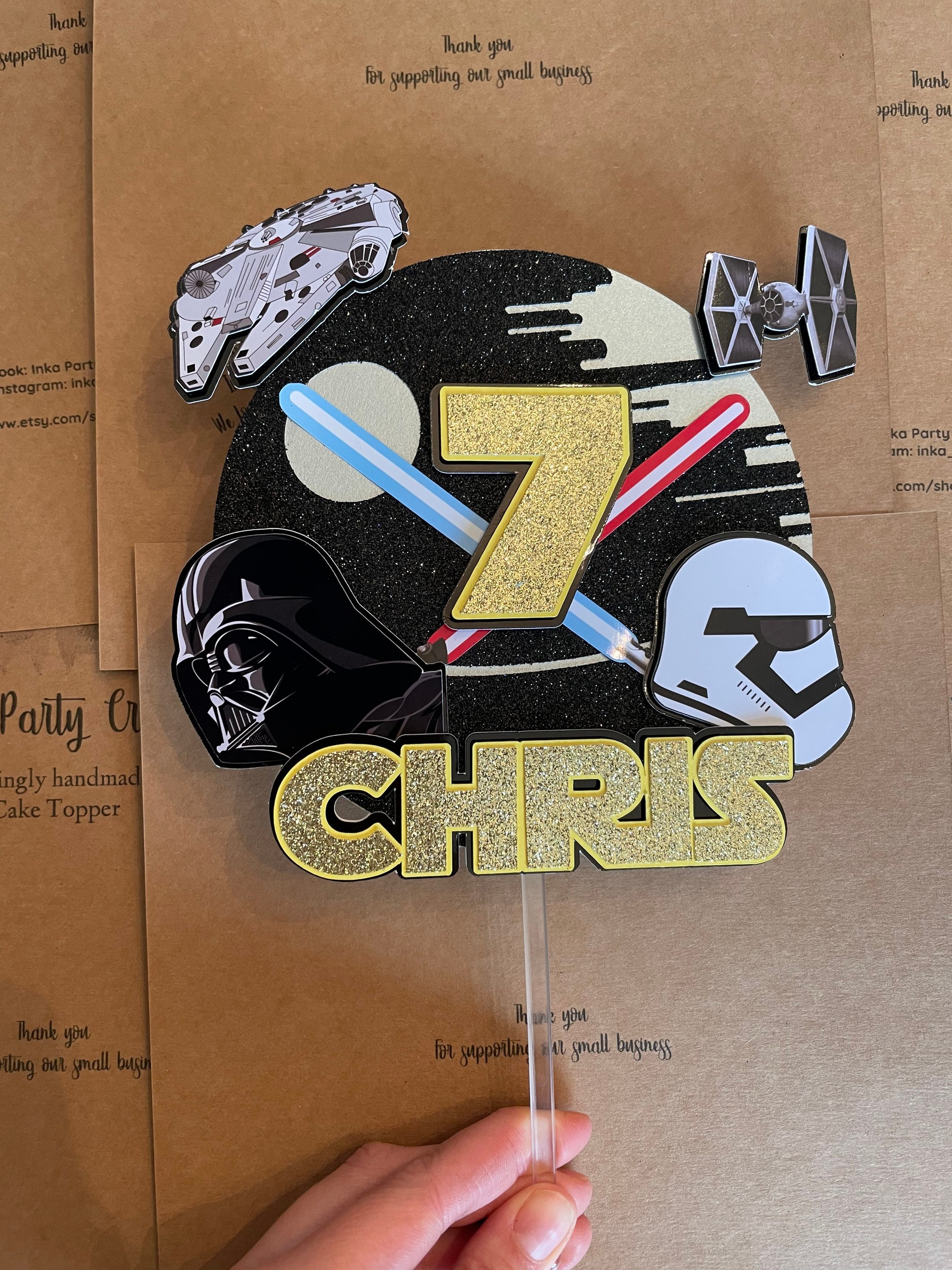 Star Wars inspired Cake topper Handmade Star Wars Cake Etsy
