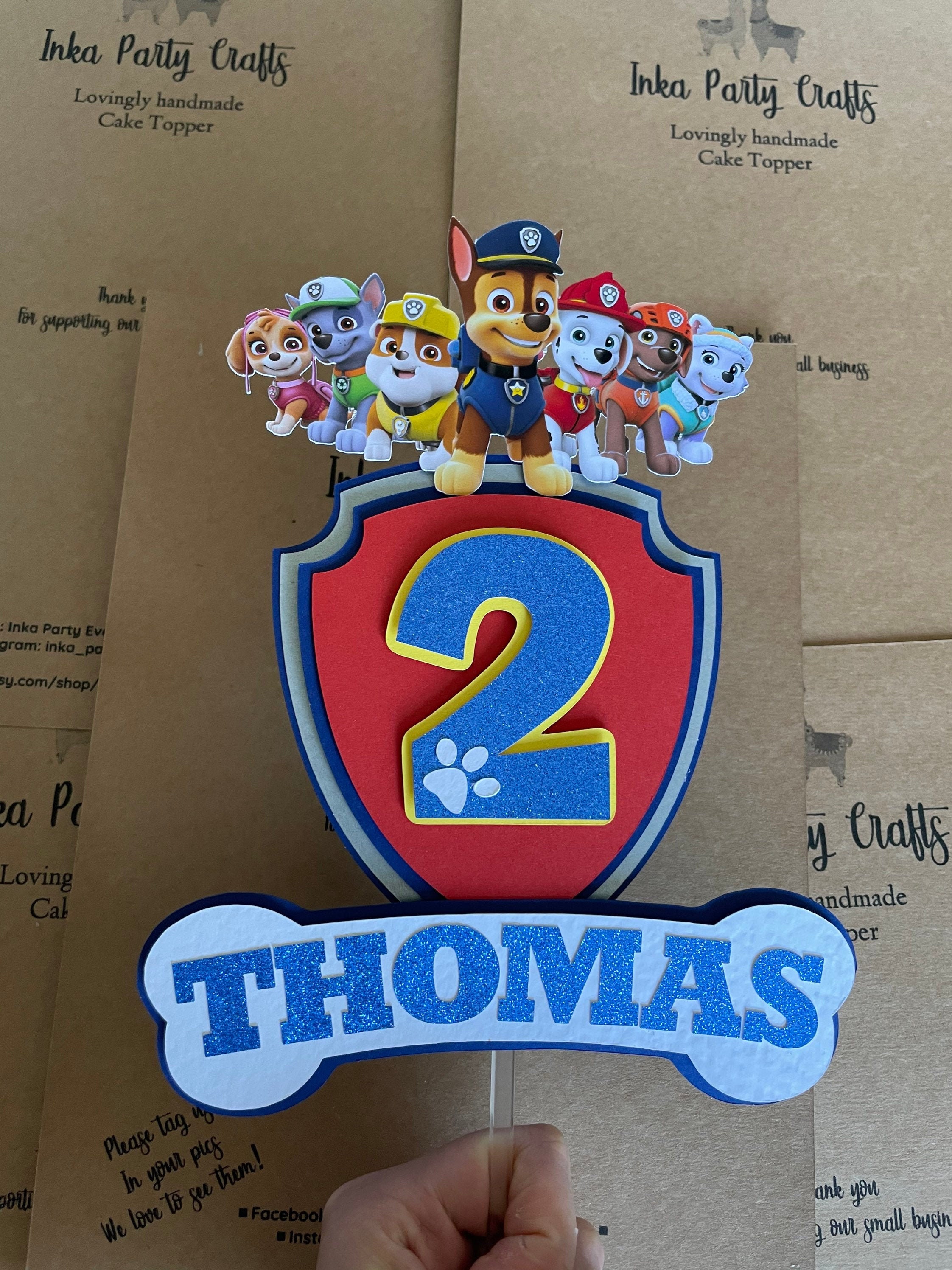 Paw Patrol Cake Topper Paw Patrol Birthday Decorations Etsy Images