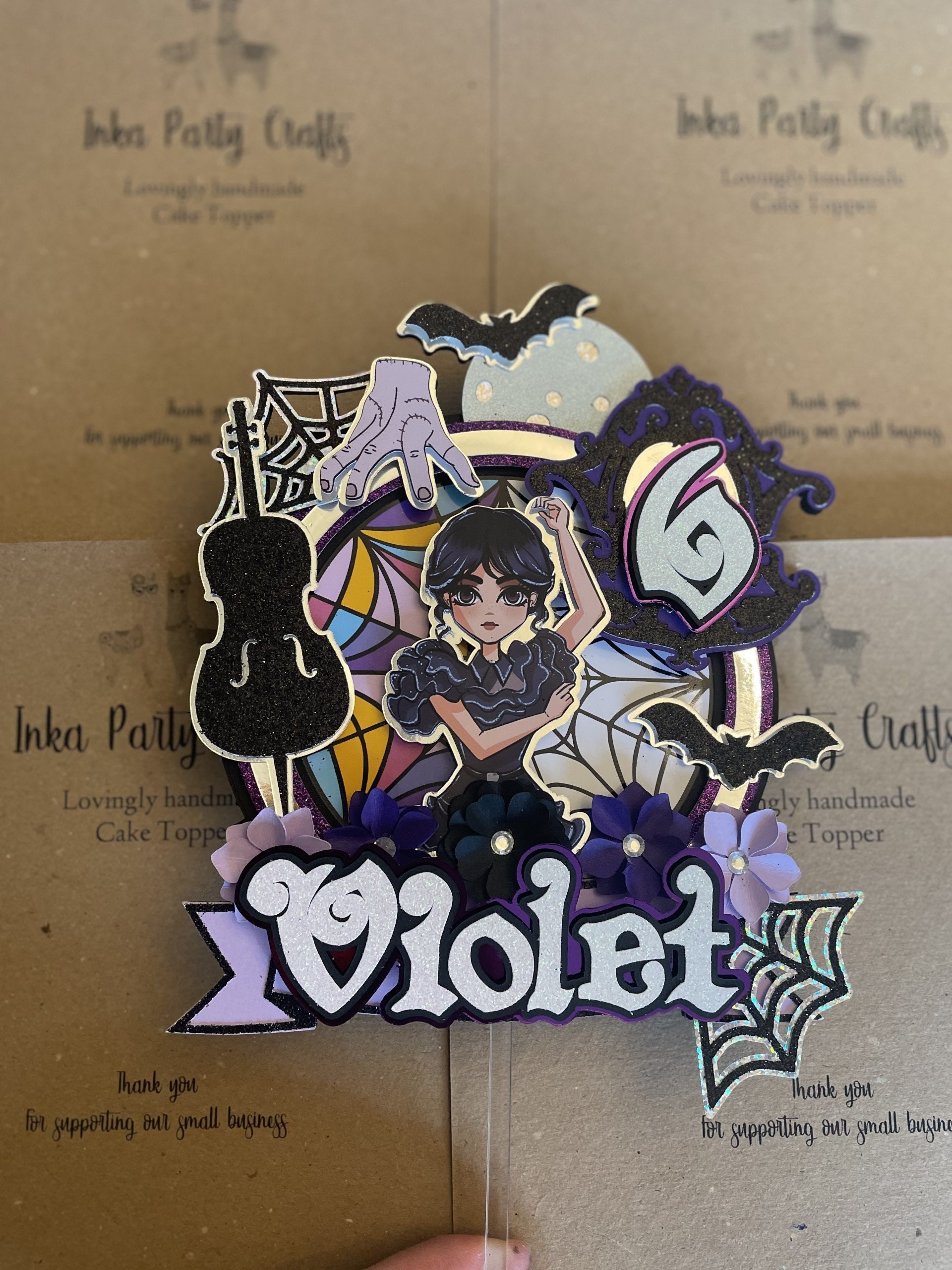 Handmade Goth Girl Cake Topper | Wednesday Cake Decor | Birthday Party ...