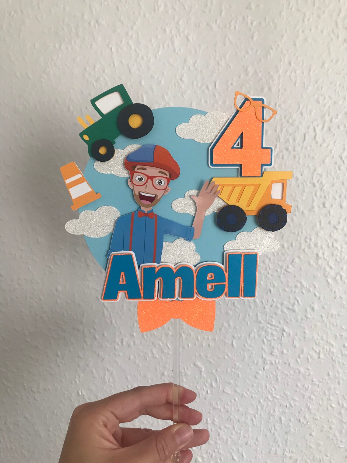 Blippi inspired cake topper Blippi cake topper Blippi Etsy
