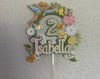 Tinker Bell Cake topper | Peter Pan | Personalised Handmade | Tinker Bell Party decorations | Cake decor | keepsake | Cake decoration