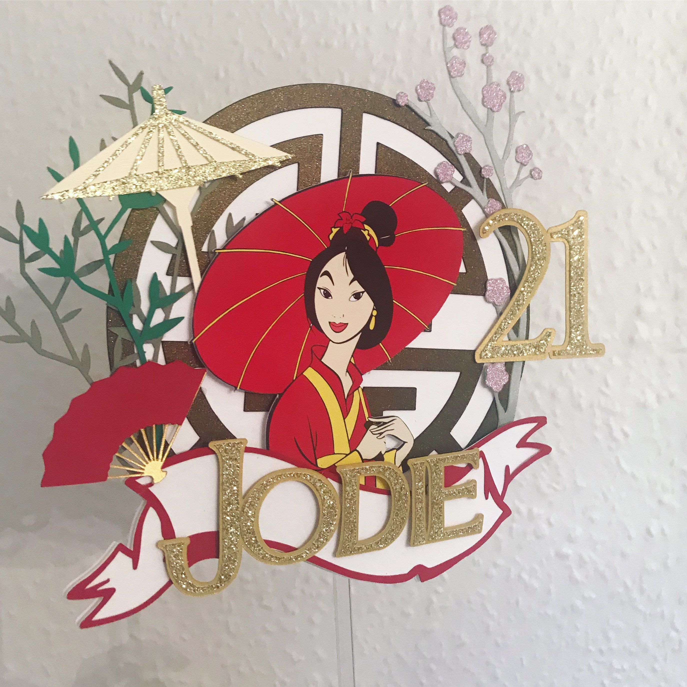 Handmade Disney Princess Cake topper | Mulan | cake decor | Princess cake topper | Mulan princess cake topper | Handmade | Keepsake | 3D