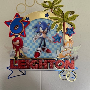 Sonic Hedgehog inspiriert Cake Topper | 3D Sonic Cake Topper | Schall-Geburtstagsfeier | Personalisierter Cake Topper | Handarbeit | Premium-Qualität