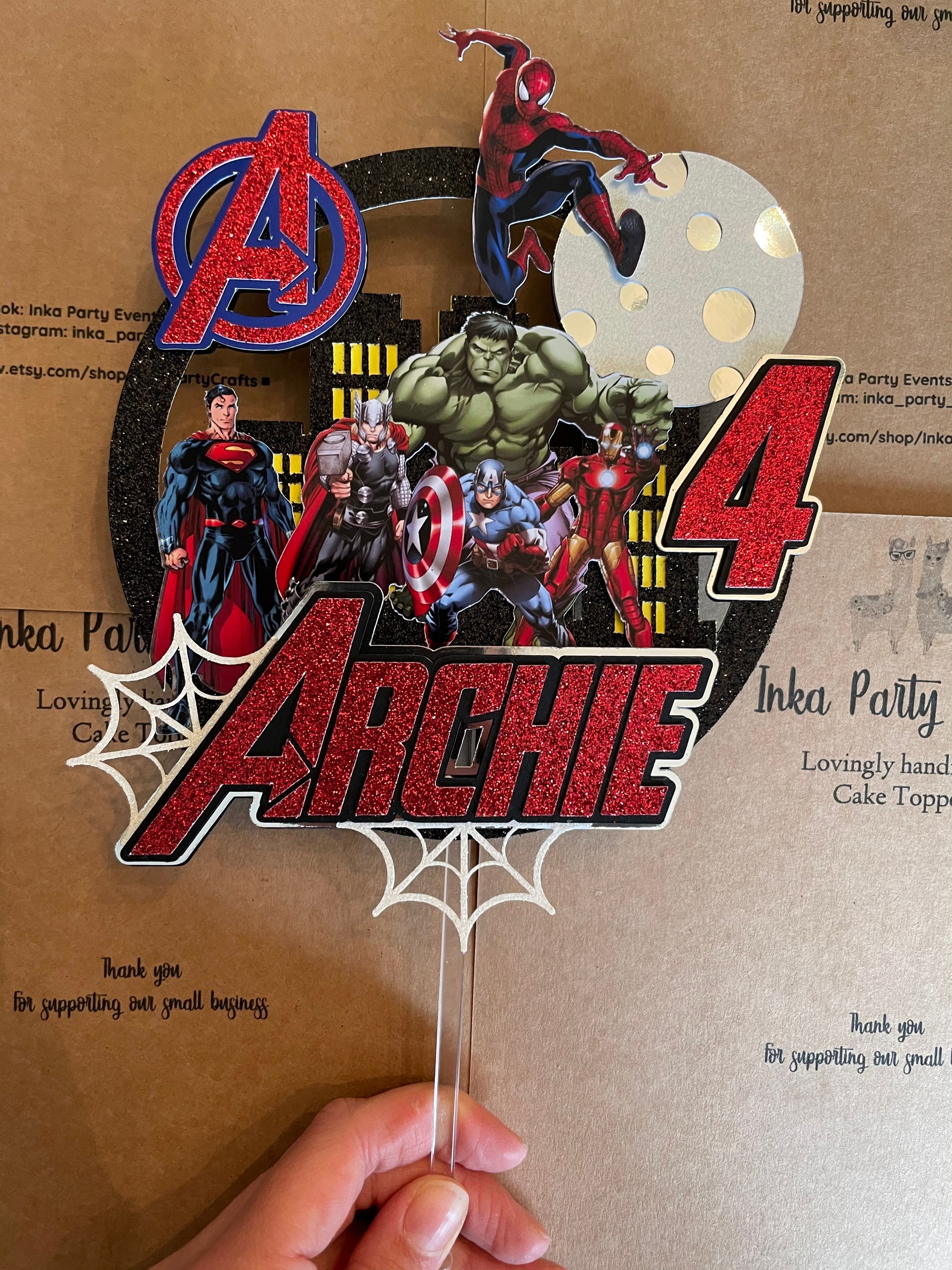 3D Super Heroes Cake Topper Avengers Personalised Handmade Etsy