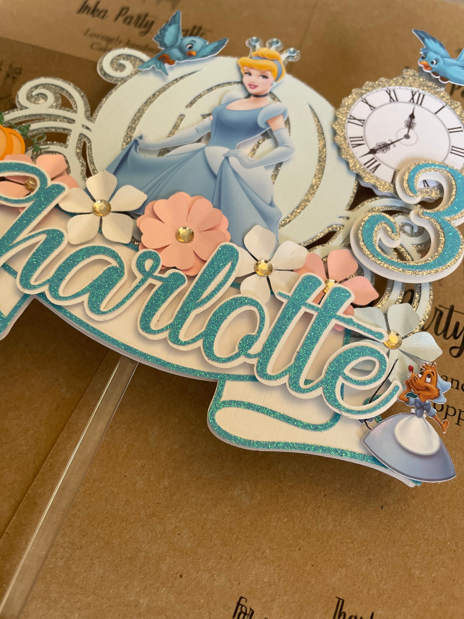 Cinderella Princess Inspired Cake Topper | Cinderella | Birthday Party ...