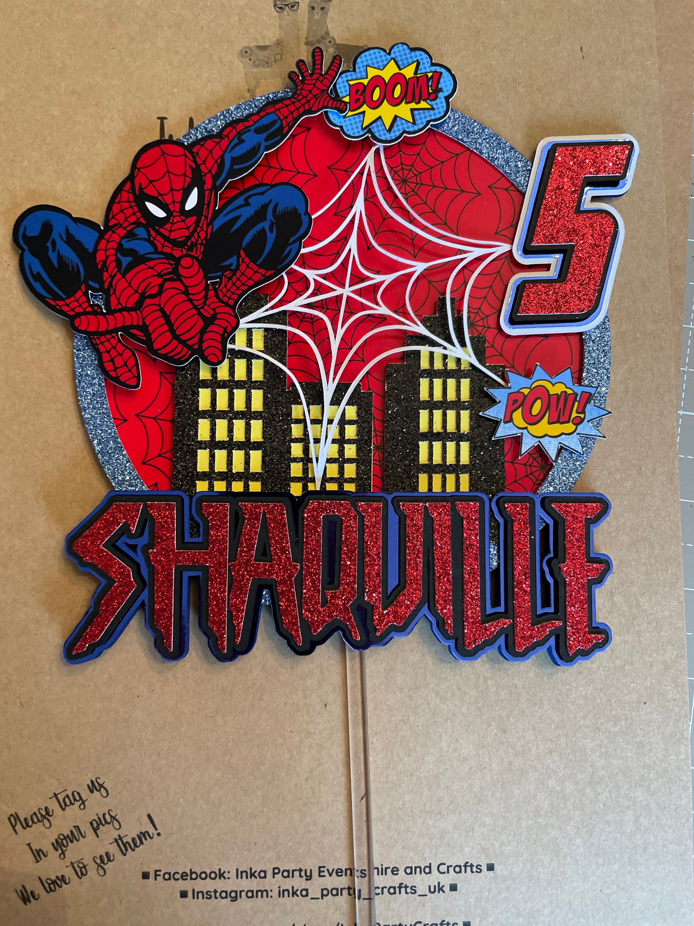 3D Spider Man Cake topper SpiderMan Personalised Etsy