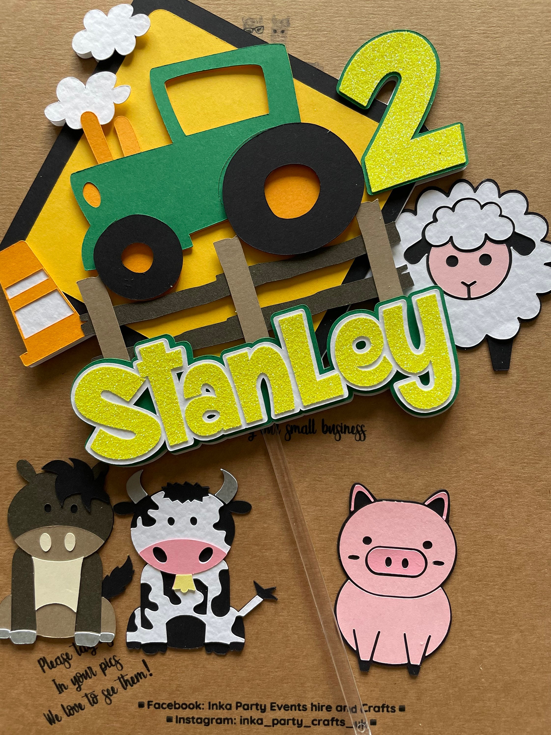 Tractor Cake Topper Tractor Vehicle Farm Cake Topper Etsy