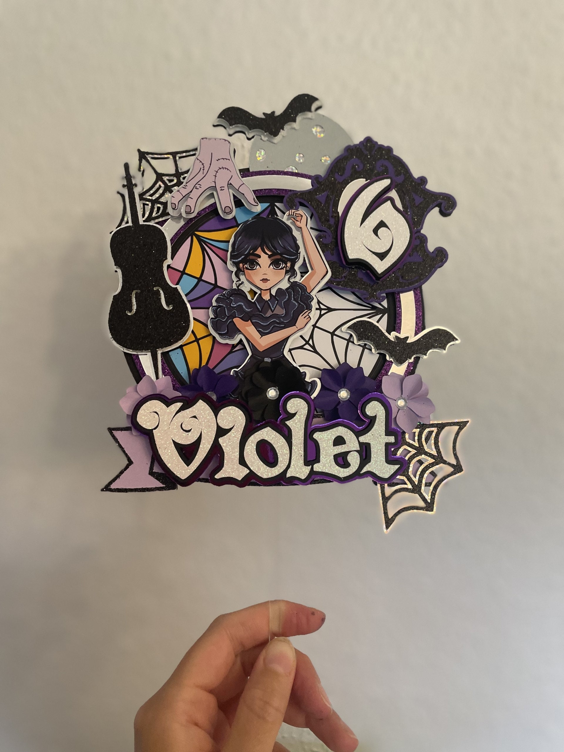 Handmade Goth Girl Cake Topper | Wednesday Cake Decor | Birthday Party ...