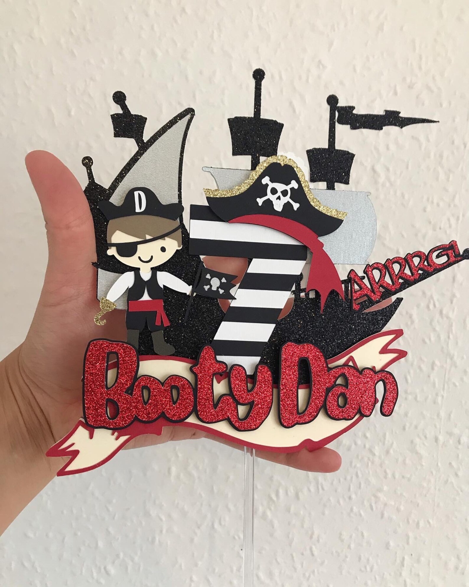 Pirate cake topper Pirate theme cake decor Personalised | Etsy