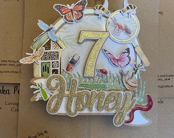 Outdoor Nature Cute bugs cake topper | Cake decoration | Kids birthday party | keepsake | Handmade | Made in UK | birthday party decoration