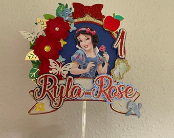 Snow White princess inspired cake topper |  Snow White | Birthday Party decorations | Handmade | Personalised | Keepsake | 3D