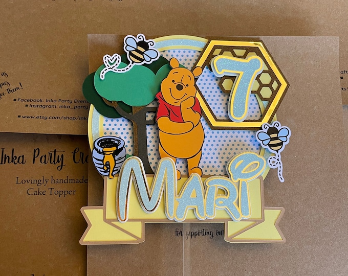 Winnie the Pooh Bear Cake Topper Handmade Winnie Pooh Decoration — free download